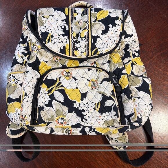 Vera Handbags - Vera Bradley Backpack Dogwood Flowers Yellow and White 12x15 - See Description